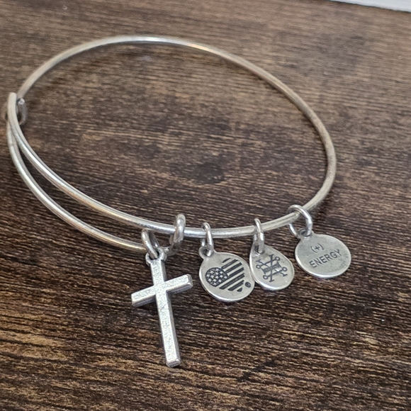 Alex and Ani Jewelry - Alex and Ani Silver Charm Bracelet with Cross and Symbols